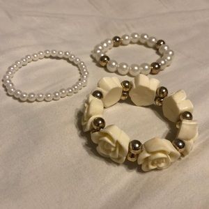 3 gold bracelet set